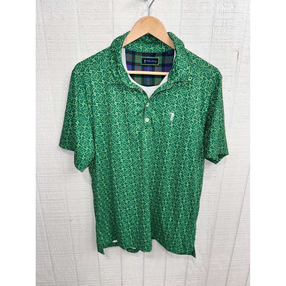 William Murray Golf Polo Men Medium Green Celtic Knot Performance Shirt M